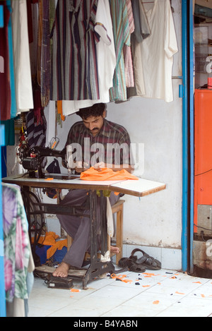 Goa India A tailor works in his workshop in Arambol village North Goa Stock Photo