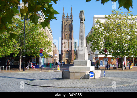 The War Memorial and Town centre, Taunton, Somerset, England, United Kingdom Stock Photo