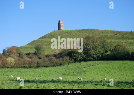 St.Michael’s Tower on Glastonbury Tor, Glastonbury, Somerset, England, United Kingdom Stock Photo