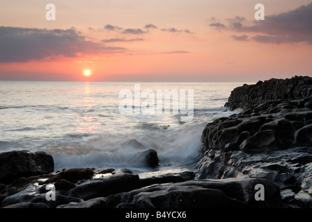 Sunset at Dunraven Bay on the Vales of Glamorgan Stock Photo