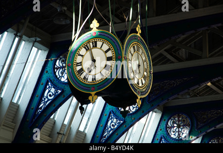 Clock at Old Smithfield meat market London Stock Photo