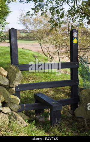 Stile manufactured from recycled plastic. UK. Stock Photo