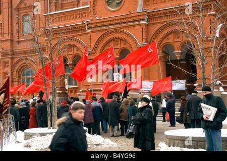 A Pro Stalin Soviet Union rally in front of the State Historical Museum, Manege Square, Moscow Stock Photo
