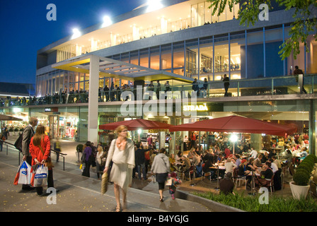 Restaurants and bar outside the Royal Festival Hall on the South Bank in London Stock Photo
