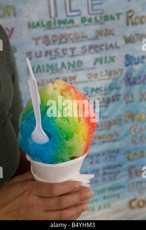 Aoki s Shave Ice Haleiwa Oahu Hawaii Stock Photo