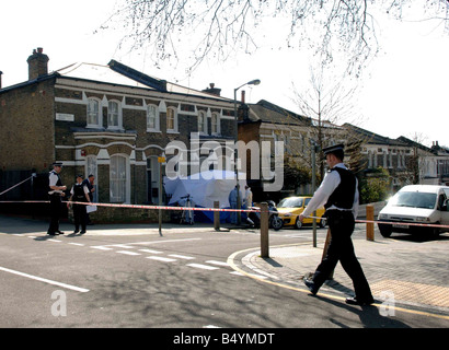 Murder scene photos where Pregnant woman Krystal Hart, 22, was shot dead in the hallway of her flat shortly after 11 a.m. in Belleville Road, Battersea, South London on Friday.;7th April 2007 ; Stock Photo