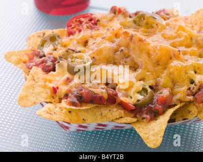 Portion Of Cheese And Chilli Nachoes Stock Photo