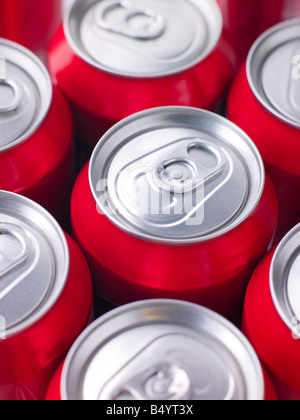 Red Cola Cans Stock Photo