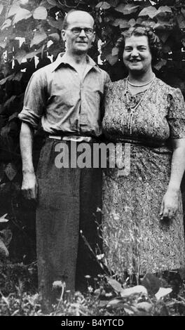 Murderer John Christie responsible for the deaths of at least six woman at his home in 10 Rillington Place London was hanged John Christie Murderer who is known as the Acid Bath Murderer Killed six women including his wife John Christie with wife Ethel Stock Photo