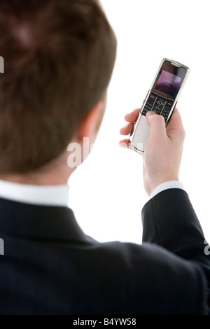 Businessman Text Messaging Stock Photo