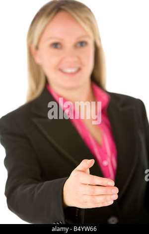 Businesswoman Holding Her Hand Out Ready To Shake