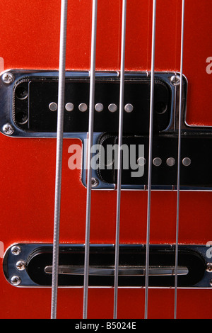 orange bassguitar Stock Photo