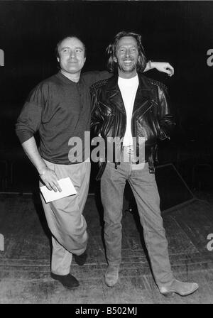 Phil Collins singer with Eric Clapton in 1987 Stock Photo - Alamy