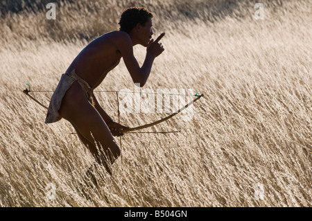 Bushmen, Andriesvale, Kalahari desert, North Cape, South Africa Stock Photo