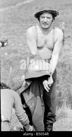 Dads Army ;Actor James Beck who plays Private Walker in the BBC TV series Dads Army seen here changing into his uniform whilst filming on location in Thetford Norfolk.;The cast were filming an assault course.;72 4866;©DM;Anglia Press for DM Stock Photo