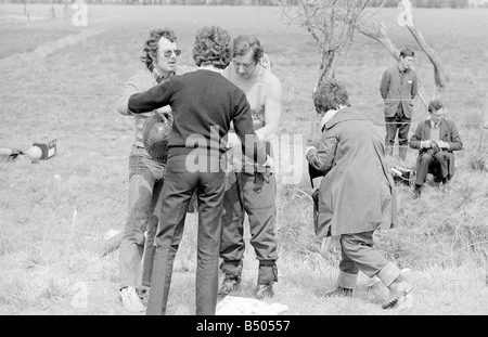 Dads Army ;Actor James Beck who plays Private Walker in the BBC TV series Dads Army seen here changing into his uniform whilst filming on location in Thetford Norfolk.;The cast were filming an assault course.;72 4866;©DM;Anglia Press for DM Stock Photo