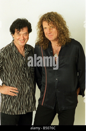 Jimmy Page former lead guitarist and Robert Plant former lead singer members of the Led Zeppelin Band Stock Photo