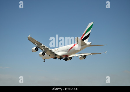 Emirates A380 Airbus super jumbo jet takes off from the southern ...