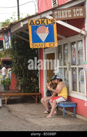 Aoki s Shave Ice Haleiwa Oahu Hawaii Stock Photo