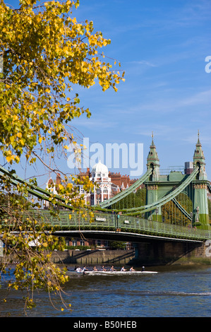 Hammersmith Bridge across Thames River W6 London United Kingdom Stock Photo