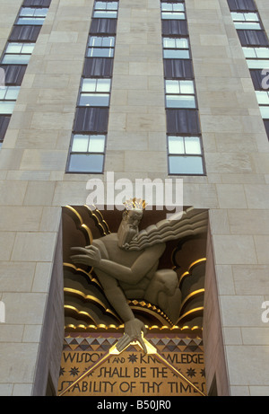 30 Rockefeller Plaza entrance Stock Photo