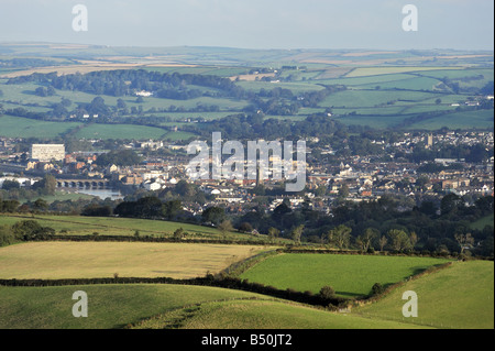 View north to Barnstaple, Devon, from Codden Hill, Bishops Tawton. Stock Photo