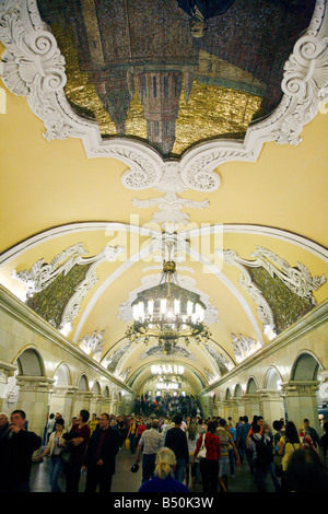 Sep 2008 - Komsomolskaya Metro Station Moscow Russia Stock Photo