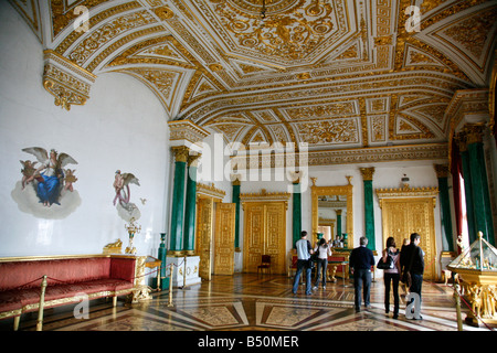 The Malachite Room at the Winter palace Hermitage Museum St Petersburg Russia Stock Photo