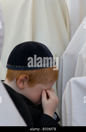 Israel Jerusalem Western Wall Sukot Festival Festival of Tabernacles Birkat Cohanim Cohen Benediction Stock Photo