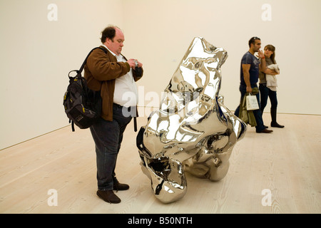 Not sure what it is but I'll take a photo.,,, New Saatchi Art Gallery in Chelsea London Sculpture Ornamental Rock by Zhan Wang. Stock Photo