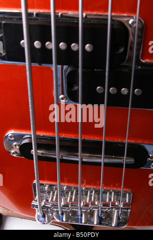 orange bassguitar Stock Photo