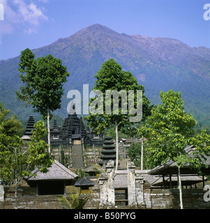 travel /geography, Indonesia, Bali, buildings, Besakih temple, built: 8th century, exterior view, mount Arong in the background, Additional-Rights-Clearance-Info-Not-Available Stock Photo