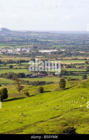 The Dairy Crest Severnside Creamery at Stonehouse, Gloucestershire viewed from Haresfield Beacon Stock Photo