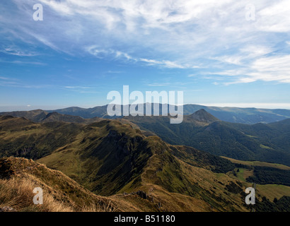 Views of the Cantal region from the Puy Mary, France Stock Photo
