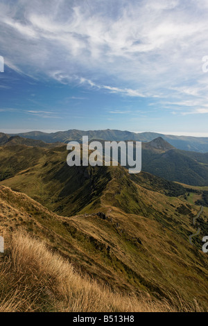 Views of the Cantal region from the Puy Mary, France Stock Photo