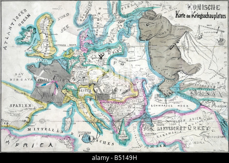 Map of european battles Stock Photo