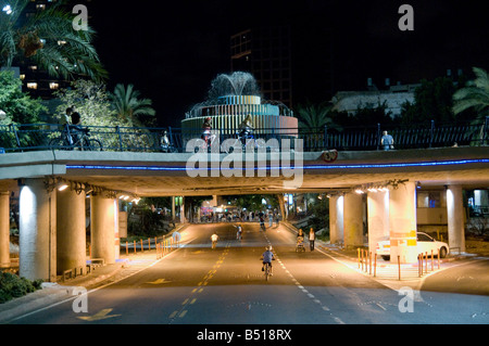 Israel Tel Aviv Dizengoff Square on Yom Kippur eve Stock Photo