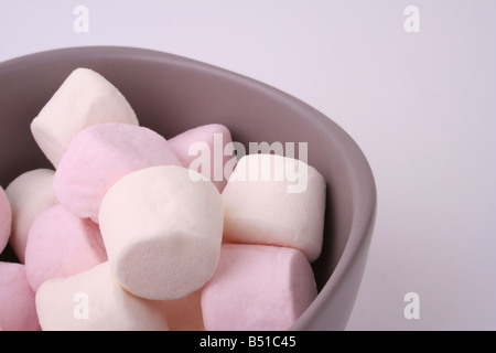 A bowl of marshmallows Stock Photo