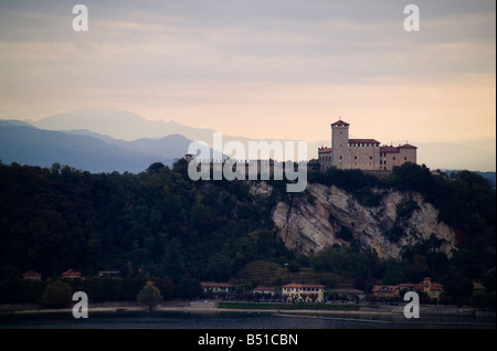 La Rocca Borromea of Angera in Lago Maggiore  Varese province northern Italy view from Arona Stock Photo