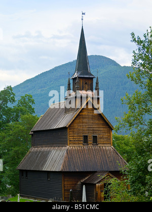 Kaupanger Stave Church in Sogn,Norway Stock Photo