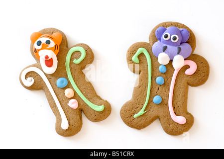 two gingerbread characters Stock Photo