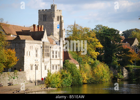 Riverside Showing The Archbishop’s Palace, River Medway, Maidstone ...