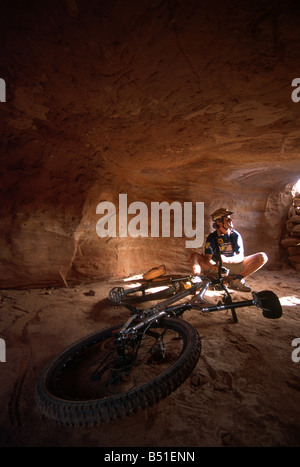World Champion trials rider and freeride pioneer, Hans Rey, at temple ...