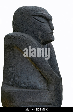 Isolated Traditional Tiki Statue on Bora Bora Stock Photo