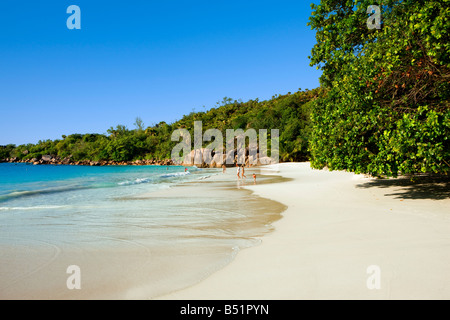 Anse Lazio in Praslin island Seychelles Stock Photo