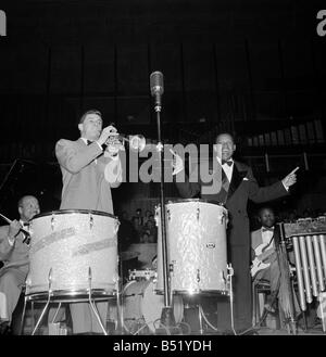 1950s Jazz performers Lionel Hampton band leader at the Royal Festival hall in London Stock Photo