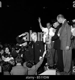 1950s Jazz performers Lionel Hampton band leader at the Empress hall in London Stock Photo