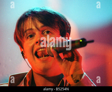 Dec aka Declan Donnelly of pop duo Ant and Dec singing on stage at the Glasgow Royal Concert Hall Stock Photo