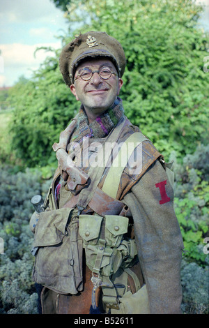 Cast of Blackadder Goes Forth in costume for photocall Black Adder Baldrick Tony Robinson First World War WW1 Great War Dopey stupid idiot gimpy dozey thick Cunning Plan September 1989 1980s Stock Photo