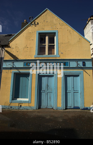 Brightly coloured building - the Criterion Bar - in Stornoway, Isle of Lewis, Outer Hebrides Stock Photo